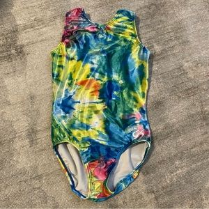 Gk Carly, tie-dye, gymnastics leotard